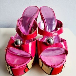 EMILIO PUCCI WEDGES vintage Schuhe Plateau Designer